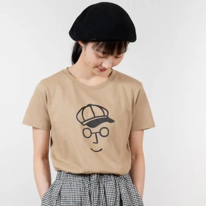《1》【KEYMEMORY 鎌倉】キャスケットイラストTシャツ BEIGE