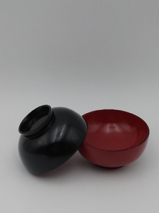 川連漆器 4寸夫婦汁椀 漆器 漆器 【(株)阿部健吉商店】[B5-5302]