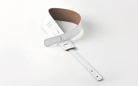 AQUBE MUSIC PRODUCTS ギターストラップ　シュリンク ホワイト ［ L ］(裏面カラー：スウェードグレー)_0029-011-T05-1