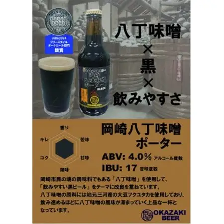 【岡崎ビール】岡崎八丁味噌ポーター 6本セット【配送不可地域：離島】【1418676】