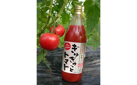 ひとっちゃんの有機畑の〈ぎゅぎゅっとトマト〉、有機トマト100％使用 ジュース 1L×2本 野菜飲料 野菜ジュース トマトジュース 無添加 食塩なし 