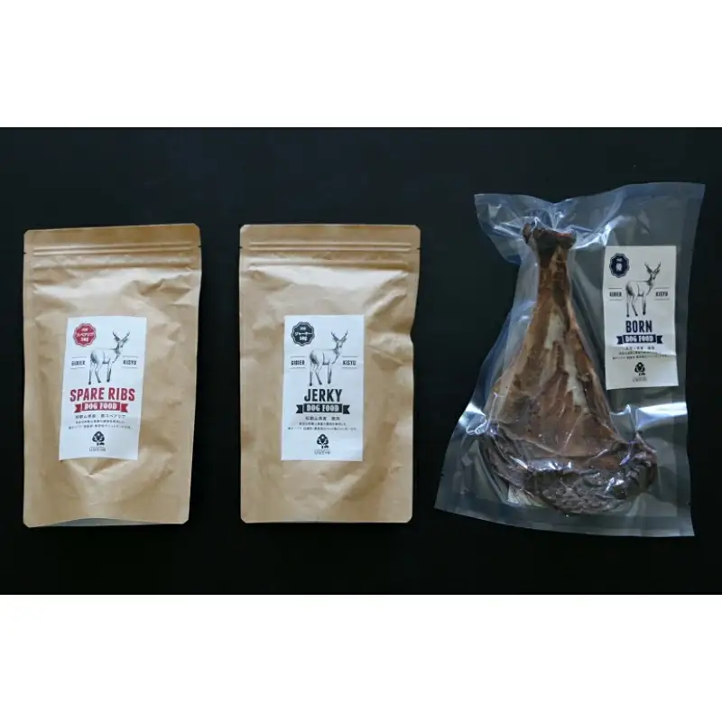 【無添加・ペット用】紀州シカ  ペット用3点セット  / シカ 鹿 鹿肉 無添加 ペット用 愛犬 犬  おやつ  ペット  低カロリー ドッグフード デンタルケア ジャーキー【kgs026-1】