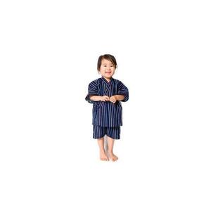 阿波しじら織 子供甚平【柄Ａ、サイズ100】とミニ巾着セット
