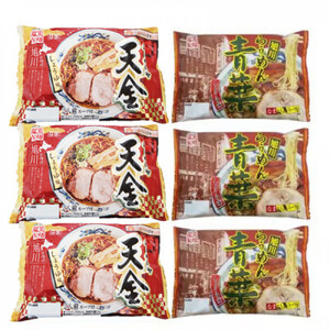 藤原製麺 製造　旭川ラーメン 醤油生ラーメンセット ( 天金醤油、青葉 )各2袋入り×3袋_02911