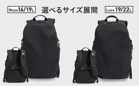 yezoLABO Momonga ユーティリティバックパック M No.8800377 ファッション小物 リュック 黒 通勤 通学 社会人 学生 出張 PCが入る ファイル収納 エキスパンド機能 日本製 国産 北海道 赤平市