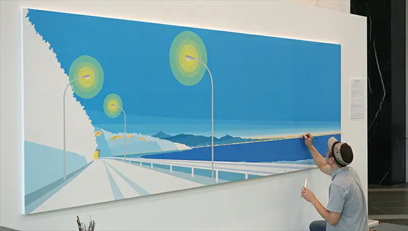 壁掛け壁画　小田原の風景など　大型オリジナルアート　壁のサイズに合わせたキャンバス作品　4メートル程度まで　海　山　空 アート アート