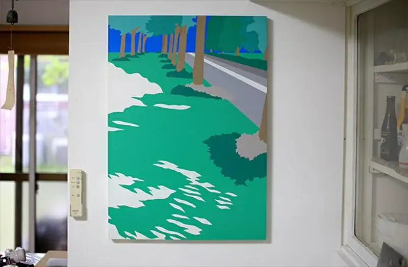 オリジナル風景画　オーダー制作　ペインティング　小田原にある景色　心象風景　片田舎の風景　子供の頃に見た風景　海　空　山　 アート アート