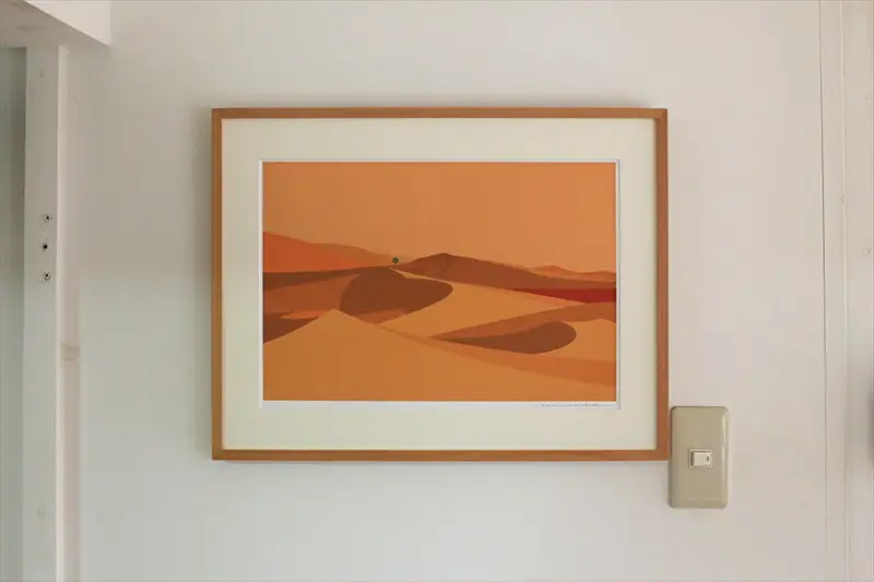 オリジナル風景画　オーダー制作　額装付きジクレープリント　小田原にある景色　心象風景　片田舎の風景　子供の頃に見た風景　海　空　山　 アート アート