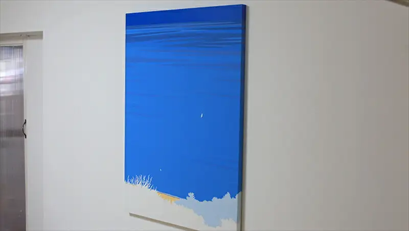 原画【また会いましょう】オリジナル風景画　キャンバス ペインティング　小田原出身在住イラストレーターの作品　心象風景　子供の頃見た風景　海　空　山 アート アート