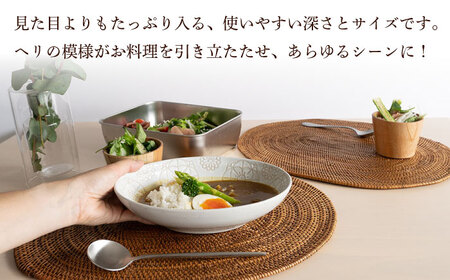 【陶器市特集】【波佐見焼】ステッチ オーバルボウル （ホワイト×イエロー）2点セット パスタ皿 食器【藍染窯】[JC103] 波佐見焼
