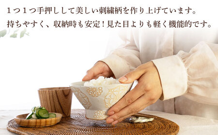 【波佐見焼】ステッチ くらわんか碗　6点セット 食器  皿 茶碗 【藍染窯】[JC120] 波佐見焼