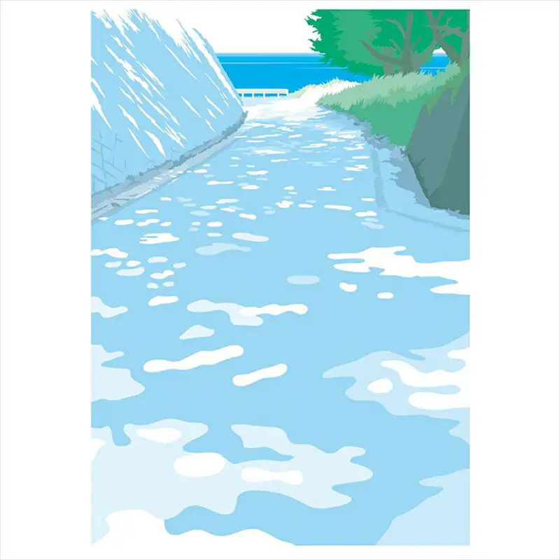 【７回目の夏】直筆サイン入り　額付きジークレープリント　小田原にある景色　心象風景　片田舎の風景　子供の頃に見た風景　海　空　山 アート アート