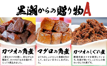 千葉県勝浦市 黒潮からの贈り物A(佃煮詰合せ) 有限会社 佃煮近江《30日以内に出荷予定(土日祝除く)》カツオの角煮 マグロの角煮 カツオのしぐれ煮【配送不可地域：離島】