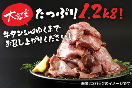 牛タン 1.2kg 焼肉 旨塩タレ スライス 400g×3  追いダレ付き 牛タン