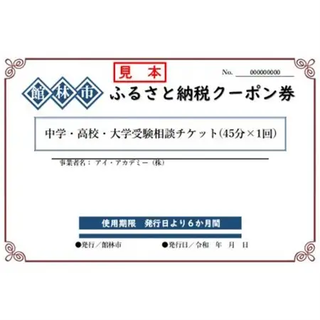 アイ・アカデミーの中学・高校・大学受験相談チケット(45分×1回分)_旅行券・チケット  体験チケット _【1336112】