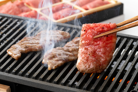 近江牛 特選 焼肉 バラ モモ 300g カネ吉山本 認定 近江牛 雌牛 限定 【Y121W】【 近江牛 】 牛肉