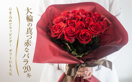 バラ 花束 大輪 赤 20本 (40cm) ブーケ 薔薇 ローズ バラ