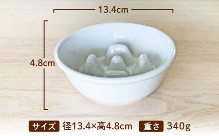 【美濃焼】 陶器製ペット用フードボウル 早食い防止 丸平台フードボウル ホワイト pet142 瑞浪市 / ながしまプランニングオフィス エサ入れ 餌皿 犬 猫 [AZBM166]