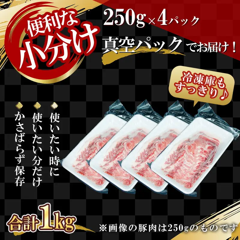【農場直送】真空パック　北海道産　北島ワインポーク　しゃぶしゃぶ用ロース 1kg 【小分け】【余市のブランド豚肉】　ワインで育てた豚　余市産豚肉　北海道産豚肉　国産豚肉　小分け豚肉　安心安全豚肉 北島豚 _Y067-0028