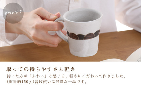  越前焼のふるさと越前町からお届け！ マグカップ 青海波（せいがいは）柄 1個 踏青舎  越前焼伝統工芸士 越前焼 越前焼き  【コップ スープマグ 食器 ホワイト 白 ギフト うつわ 電子レンジ 食洗器 SDGs 工芸品 伝統工芸士 青海波柄】 [e61-a005]