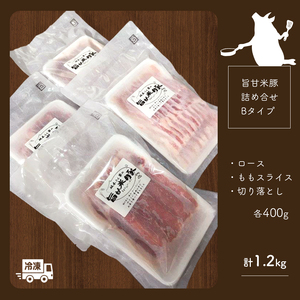 【定期便6回】旨甘米豚 詰め合せ 計1.2kg