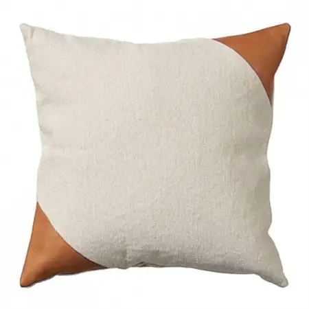 Combination Cushion Triangle アイボリー×キャメル【SWOF】_雑貨・日用品  家具・インテリア _【1426395】