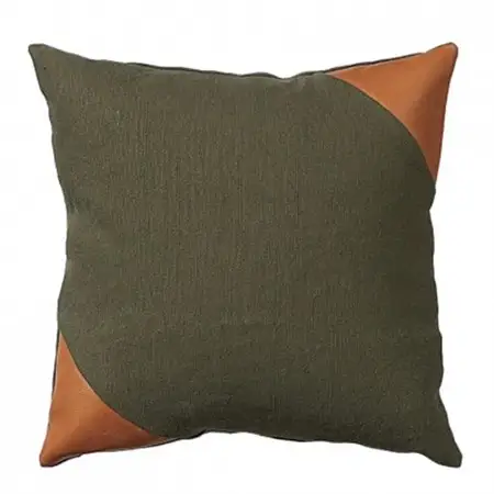 Combination Cushion Triangle グリーン×キャメル【SWOF】_雑貨・日用品  家具・インテリア _【1426396】