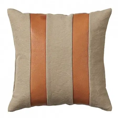 Combination Cushion Stripe ベージュ×キャメル【SWOF】_雑貨・日用品  家具・インテリア _【1426399】