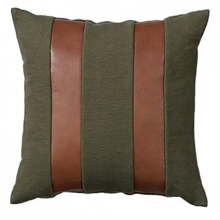 Combination Cushion Stripe グリーン×ダークブラウン【SWOF】_雑貨・日用品  家具・インテリア _【1426400】