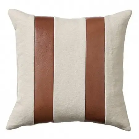 Combination Cushion Stripe アイボリー×ダークブラウン【SWOF】_雑貨・日用品  家具・インテリア _【1426401】