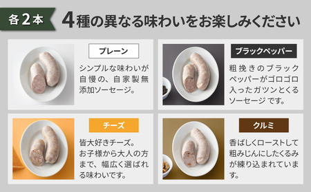【自家製ソーセージハム男】ソーセージ8本セット