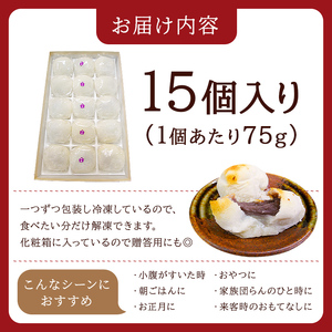 杵つき餅と自慢のあんこの｢あんびん（こし餡）｣15個   mi0002-0001
