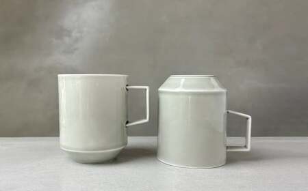 金善製陶所 80カットマグ グレーオリベ 有田焼 マグカップ ペア シンプル 食器 和食器 うつわ 器 モダン カップ 2個セット スタイリッシュ コーヒーカップ ギフト A24-123