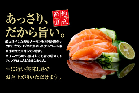 【期間限定発送】海峡サーモン 活〆お刺身さくと中おちセット