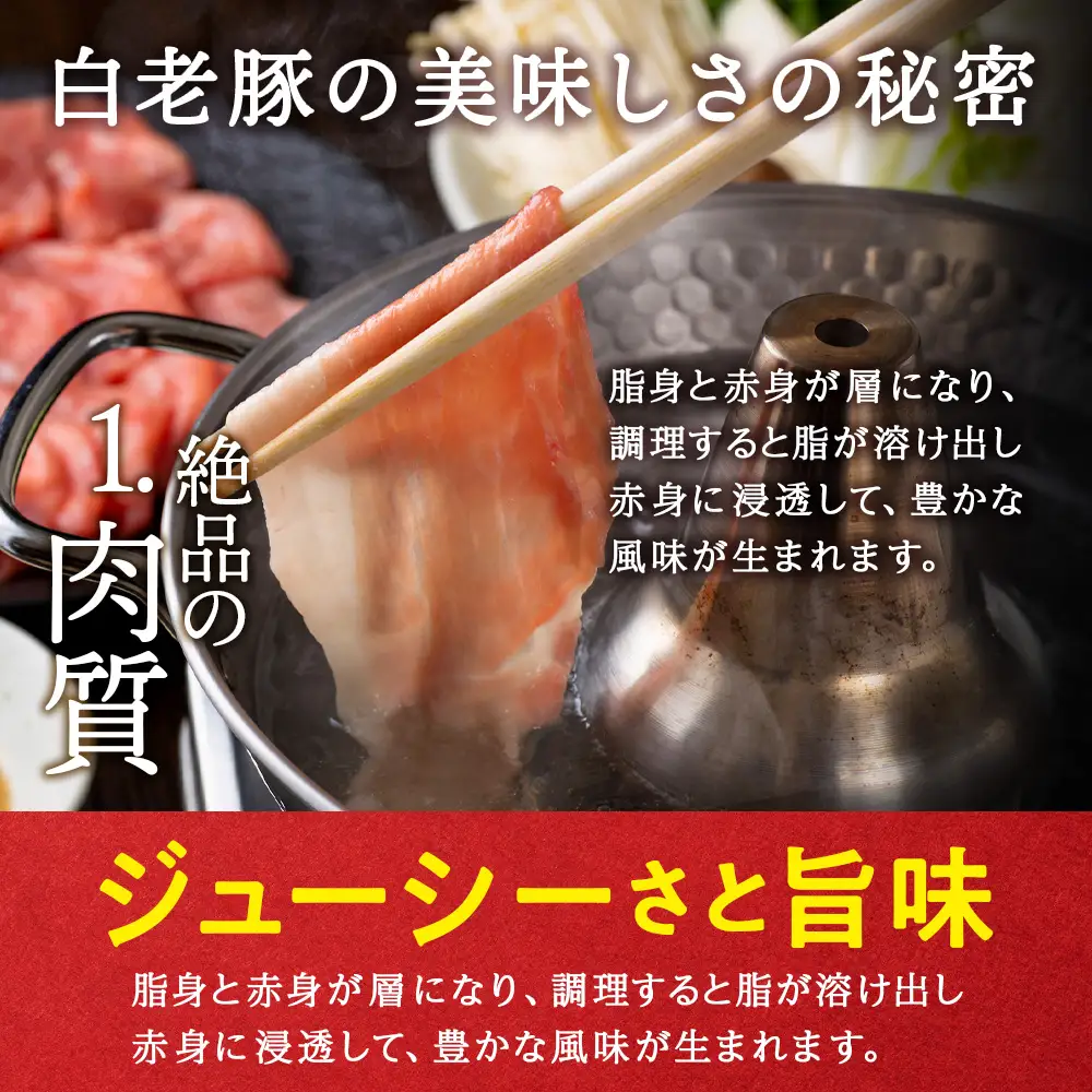 【定期便 3カ月】北海道産 白老豚 ロース しゃぶしゃぶ用 300g×4パック BV049