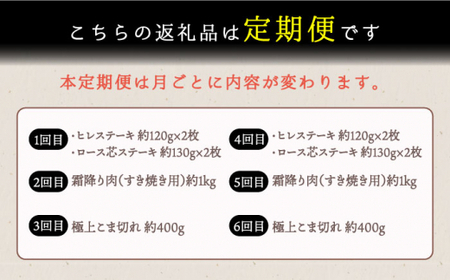 【6回定期便】 長崎和牛お楽しみコース 牛肉定期便 [DBK032] 和牛定期便 牛肉切り落とし