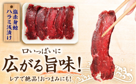 【旨味たっぷり】鯨2種 600g（塩赤身鯨ハラミ浅漬け 300g 塩鯨炙り用脂筋肉 300g)  [DBM011]  赤身