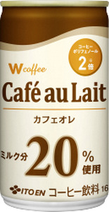 伊藤園 カフェオレ 「W coffee Cafe au Lait」 165g×30本 缶 コーヒー 珈琲 飲料 富士市 [sf066-003]