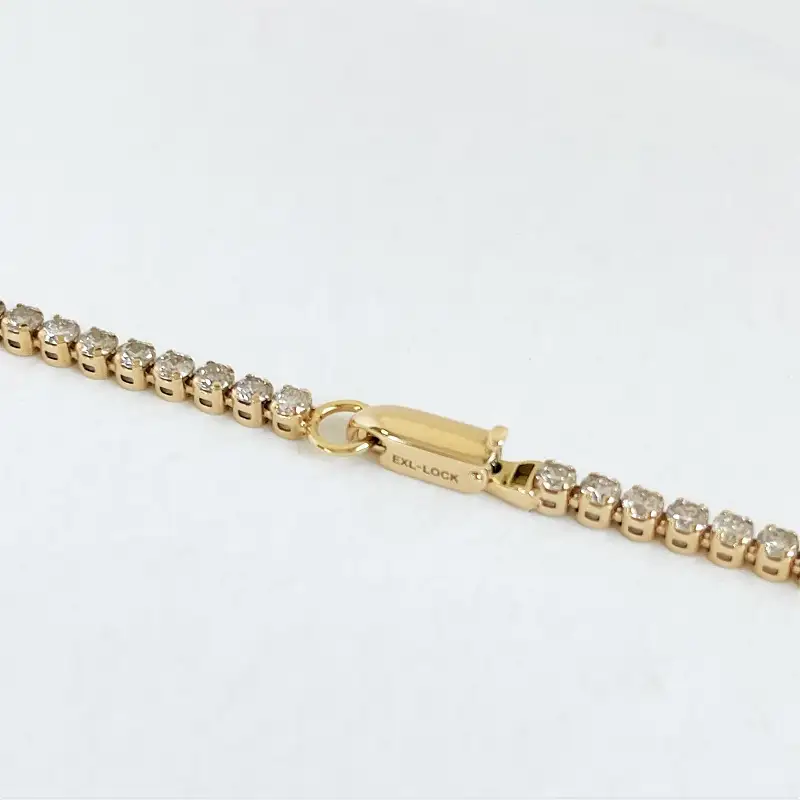 Deliciae K18YG テニスブレスレット【18cm】ダイヤモンド【ライトBR】【2.0ct】エクセレントロック付 　商品番号TB-2_18_RB_k18yg