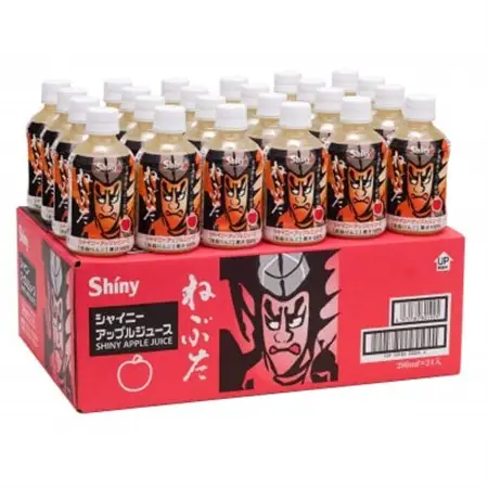 シャイニーアップルジュース　ねぶた280ml×24本_飲料・ドリンク りんごジュース 果汁飲料 林檎ジュース アップルジュース リンゴジュース_【1219234】