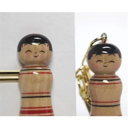 「こけス」ネクタイピン＆キーホルダー(赤ロクロ線)_雑貨     装飾品・工芸品     装飾品・工芸品  服飾小物 _【1238390】