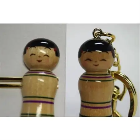 「こけス」ネクタイピン＆キーホルダー(緑ロクロ線)_雑貨     装飾品・工芸品     装飾品・工芸品  服飾小物 _【1238400】
