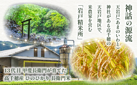 【12か月定期便】【令和7年産】13代目甲斐長衛門が選び抜いた高千穂産ひのひかり　長衛門米5㎏×12回 長衛門米 ヒノヒカリ お米 精米 白米 米 白ご飯 ごはん おにぎり おむすび 米袋 農作物 定期便 宮崎県産 高千穂町産 普段使い _Tk019-t021