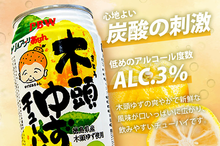 木頭ゆずチューハイ 350ml 24本入り【徳島 那賀 木頭 木頭ゆず 木頭ユズ 木頭柚子 ゆず ユズ 柚子 柑橘 お酒 酒 チューハイ 缶酎ハイ 柚子チューハイ 缶チューハイ 酎ハイ 果汁 炭酸 アルコール アルコール分3％ 果汁2％ 24本 人気 おすすめ お酒好き ほろよい気分 母の日 父の日 御歳暮 お歳暮 お中元 御中元 年賀 贈物 プレゼント ギフト】AK-1