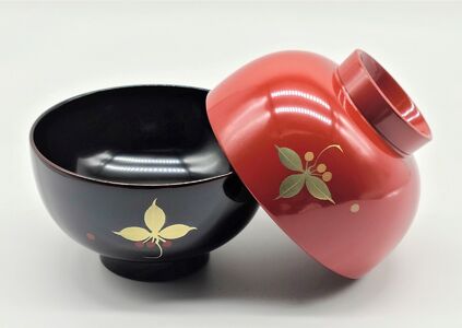 【川連漆器】夫婦椀 束熨斗 川連漆器 夫婦椀 やぶこうじ 漆器 漆器 【佐藤豊八商店】[H5804