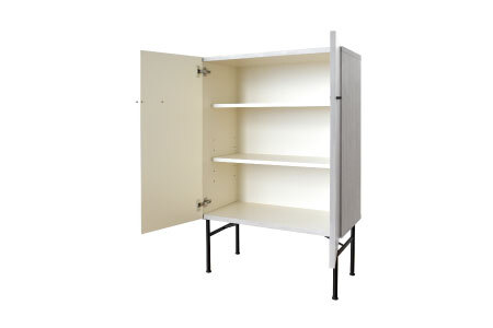 セロ 80キャビネット ライトグレイ【キャビネット 収納 家具 完成品】(H062277)