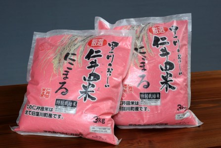 【令和7年産米】四万十育ちの美味しい「仁井田米」にこまる6kg（3kg×2袋） Bmu-C25 にこまる 精米 特別栽培米 受賞 おいしい おすすめ 人気 低農薬／Bmu-C25