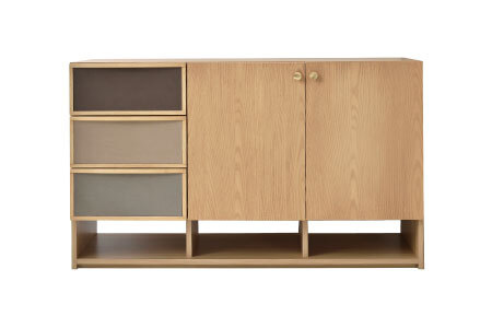 カルペア 135サイドボード ナチュラル【リビングボード 完成品 家具 収納】(H062291)
