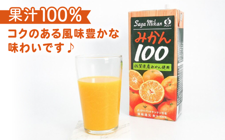 【全3回定期便】さがみかん100　総計18本（1L×6本）【JAさが 杵島支所】[HAM040]果汁100% 濃縮還元 みかんジュース 