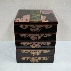 川連漆器 もてなし五段重ね会席 漆器 漆器 【山田漆器店】[F5607]